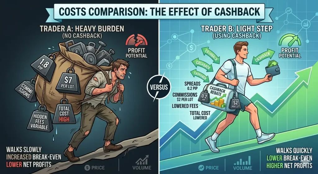 How forex rebates lower effective trading costs