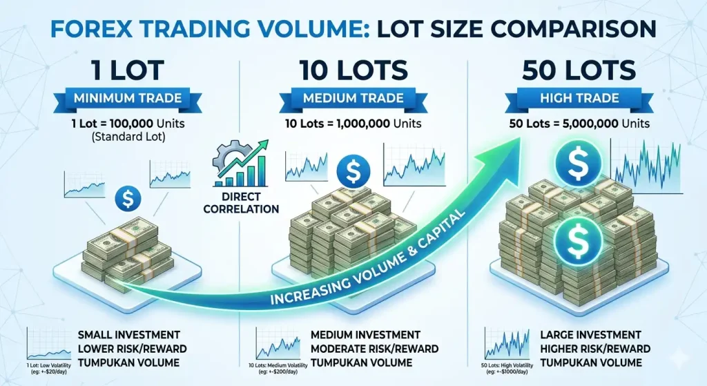 JustMarkets rebate calculation per lot for different trading volumes