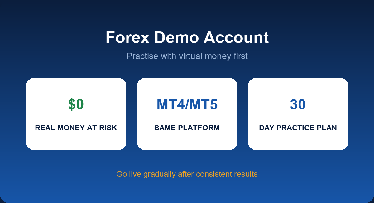Forex demo account: practise with virtual funds on MT4 and MT5