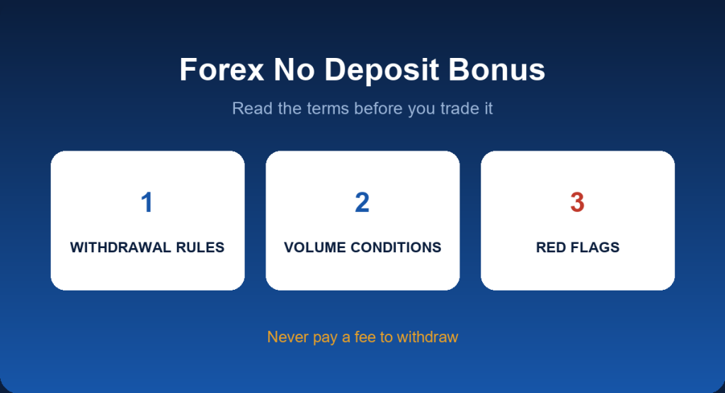 Forex no deposit bonus: terms to read, withdrawal rules and red flags
