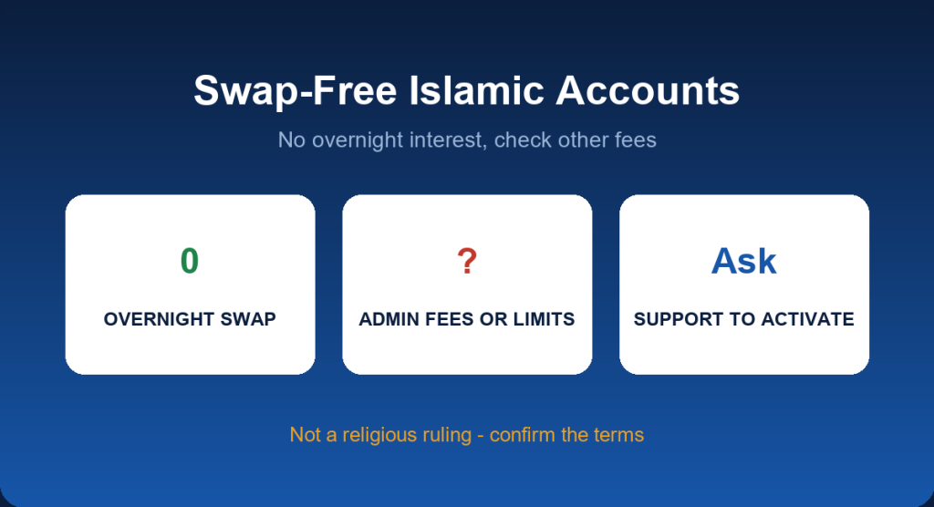 Swap-free Islamic forex account: no overnight swap and what to check