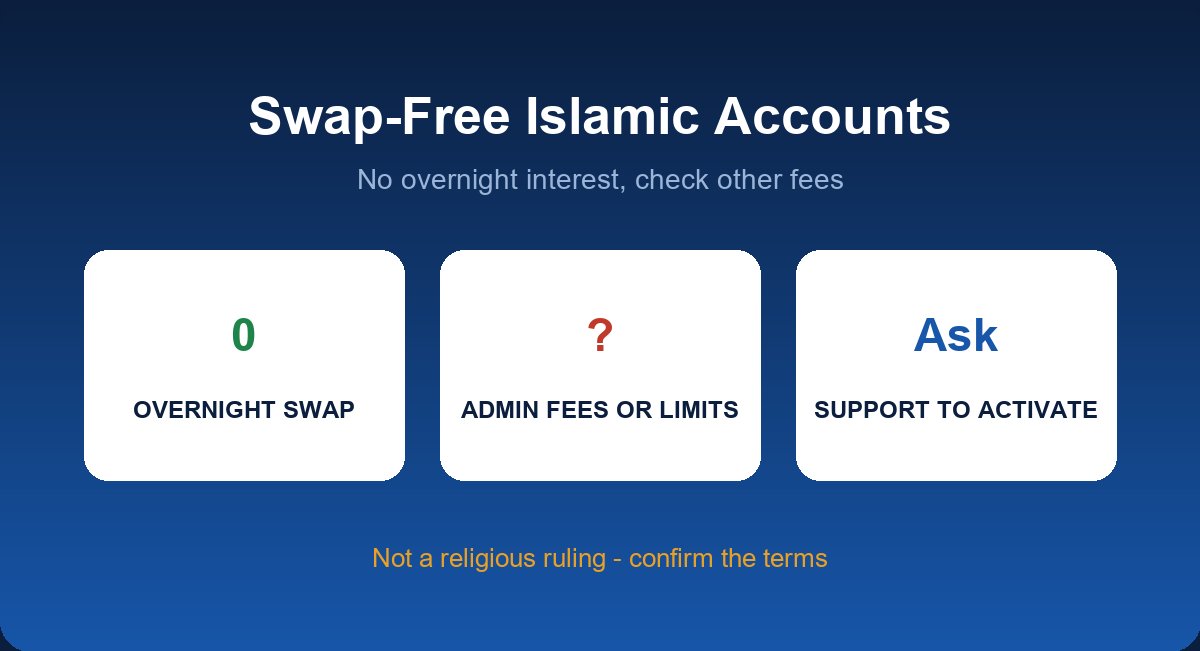 Swap-free Islamic forex account: no overnight swap and what to check