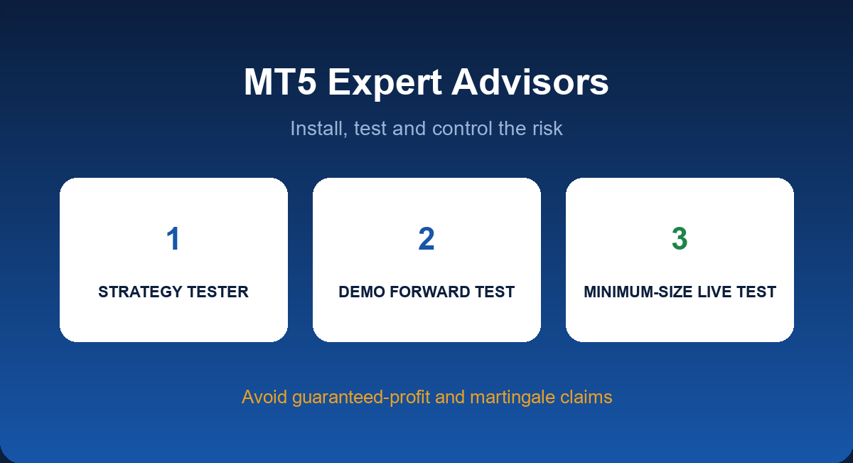 MT5 expert advisors: installation steps, backtesting and safety checks