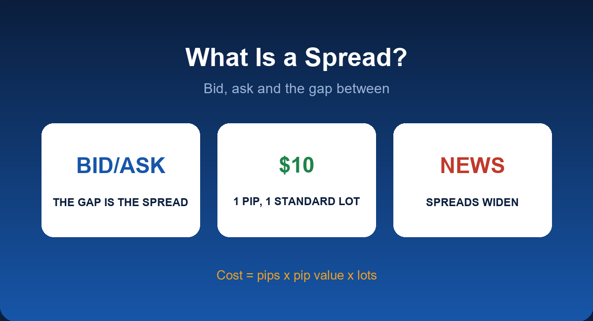 What is a spread in forex: bid, ask, fixed and variable spreads and cost