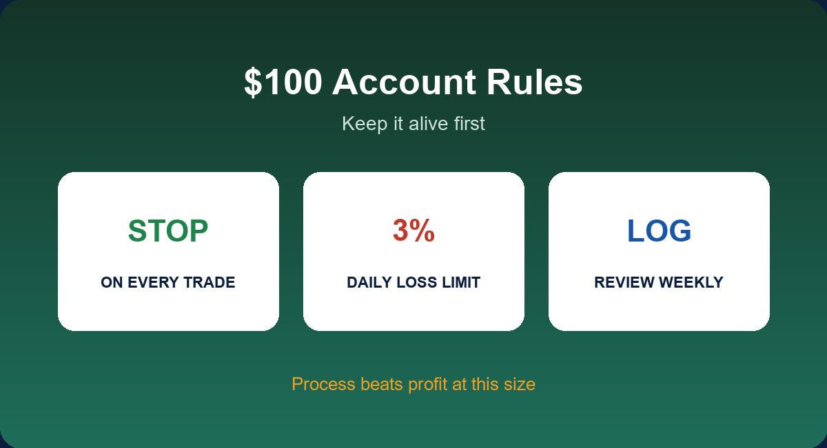Rules for a $100 forex account